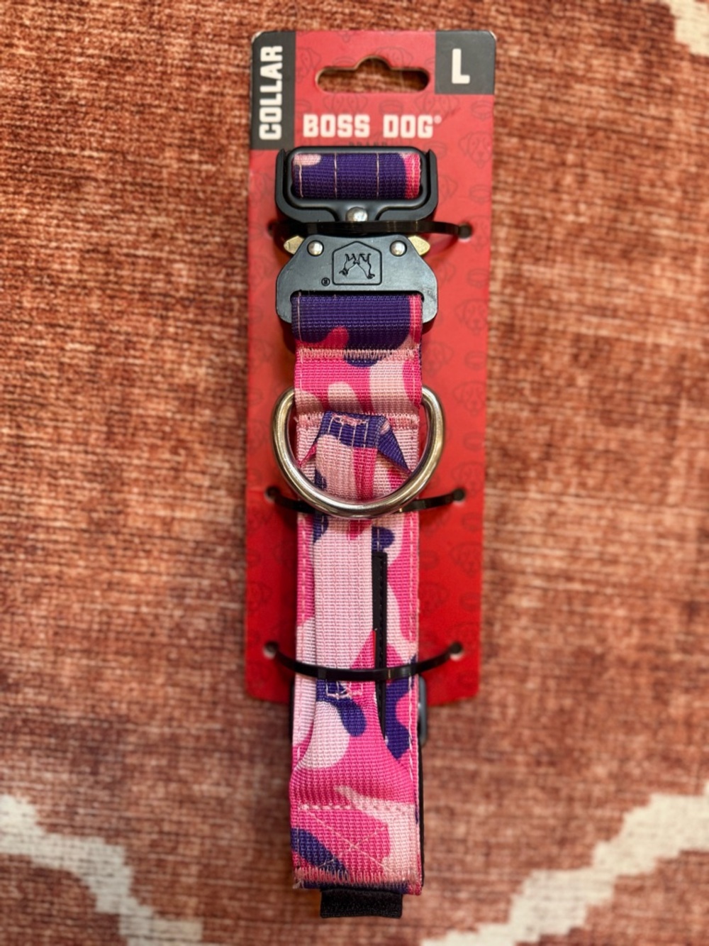 Boss Dog Pink & Purple Camouflage Dog Collar (Large)